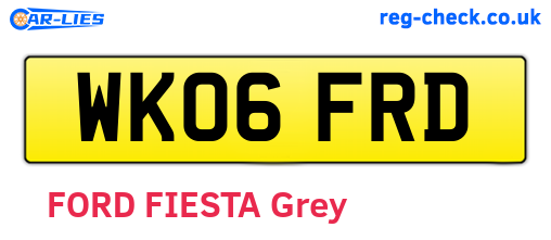WK06FRD are the vehicle registration plates.