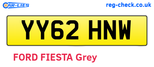 YY62HNW are the vehicle registration plates.