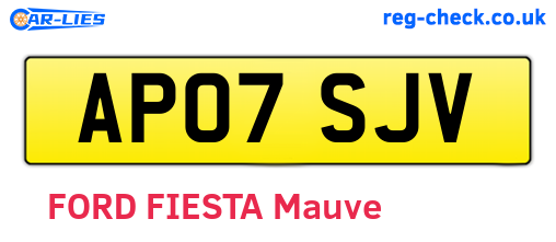 AP07SJV are the vehicle registration plates.
