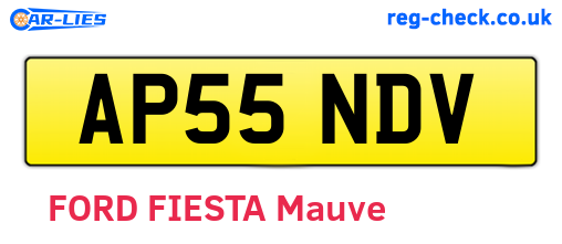 AP55NDV are the vehicle registration plates.