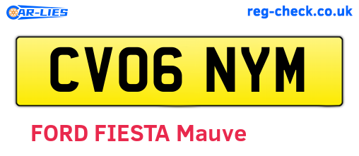 CV06NYM are the vehicle registration plates.