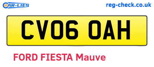 CV06OAH are the vehicle registration plates.