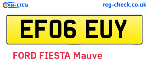 EF06EUY are the vehicle registration plates.