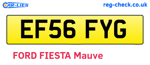 EF56FYG are the vehicle registration plates.