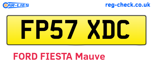 FP57XDC are the vehicle registration plates.