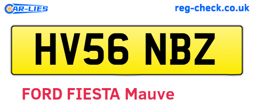 HV56NBZ are the vehicle registration plates.