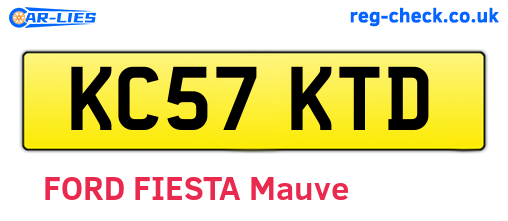 KC57KTD are the vehicle registration plates.