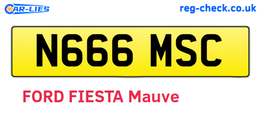 N666MSC are the vehicle registration plates.