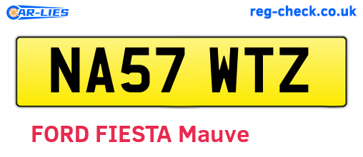 NA57WTZ are the vehicle registration plates.