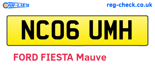 NC06UMH are the vehicle registration plates.