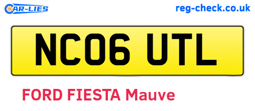 NC06UTL are the vehicle registration plates.
