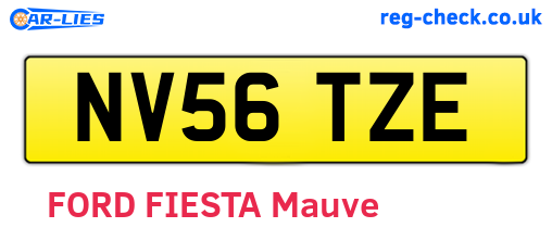 NV56TZE are the vehicle registration plates.
