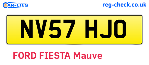 NV57HJO are the vehicle registration plates.
