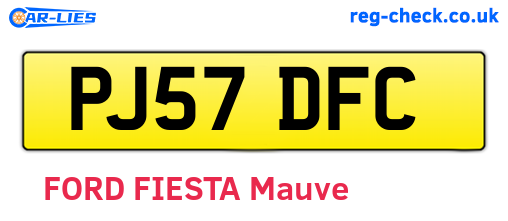 PJ57DFC are the vehicle registration plates.
