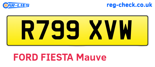 R799XVW are the vehicle registration plates.