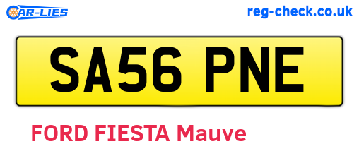 SA56PNE are the vehicle registration plates.