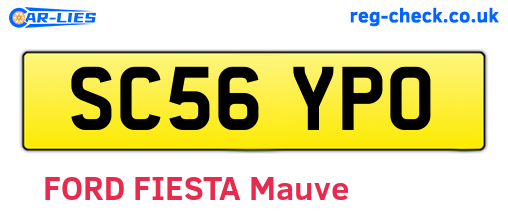 SC56YPO are the vehicle registration plates.