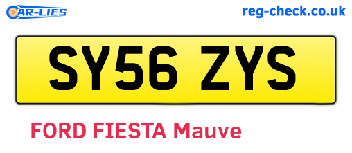 SY56ZYS are the vehicle registration plates.