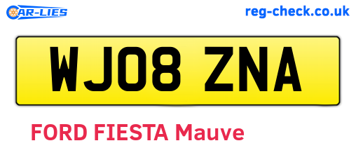 WJ08ZNA are the vehicle registration plates.