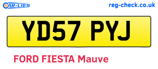 YD57PYJ are the vehicle registration plates.