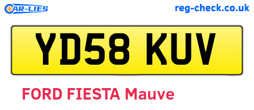 YD58KUV are the vehicle registration plates.