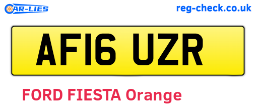 AF16UZR are the vehicle registration plates.