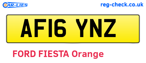 AF16YNZ are the vehicle registration plates.