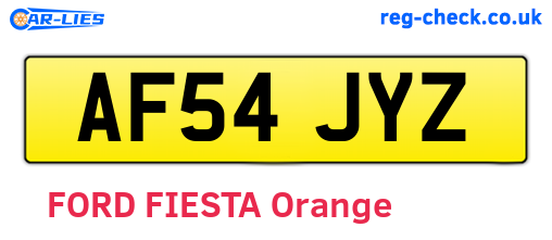 AF54JYZ are the vehicle registration plates.