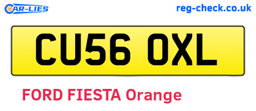CU56OXL are the vehicle registration plates.