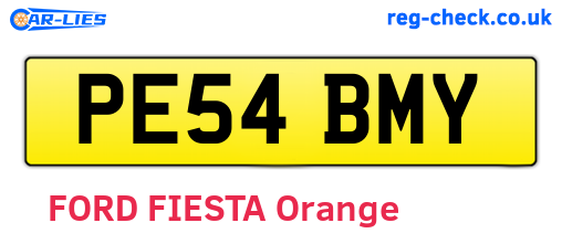 PE54BMY are the vehicle registration plates.