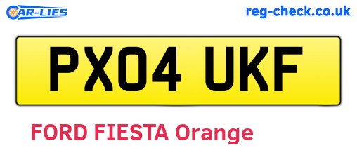 PX04UKF are the vehicle registration plates.
