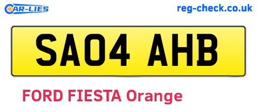 SA04AHB are the vehicle registration plates.