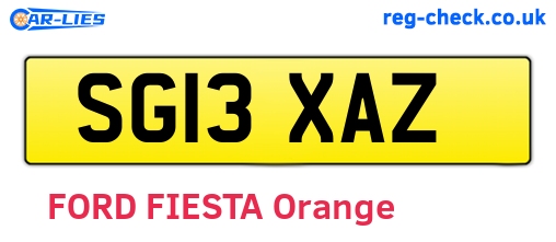 SG13XAZ are the vehicle registration plates.