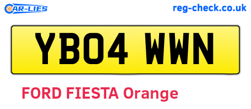 YB04WWN are the vehicle registration plates.