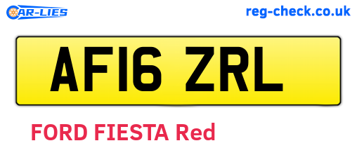 AF16ZRL are the vehicle registration plates.