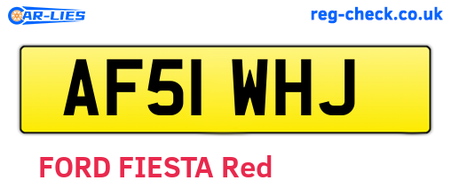 AF51WHJ are the vehicle registration plates.