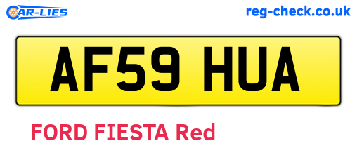 AF59HUA are the vehicle registration plates.