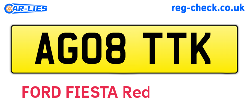 AG08TTK are the vehicle registration plates.
