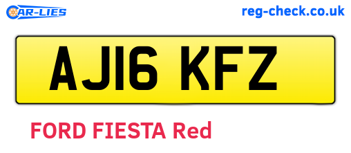 AJ16KFZ are the vehicle registration plates.