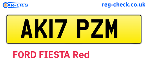 AK17PZM are the vehicle registration plates.