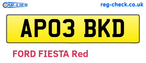AP03BKD are the vehicle registration plates.
