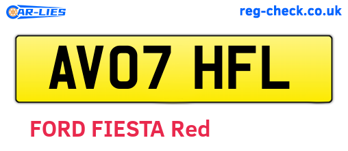 AV07HFL are the vehicle registration plates.