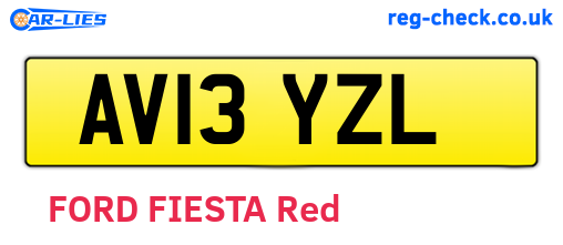 AV13YZL are the vehicle registration plates.