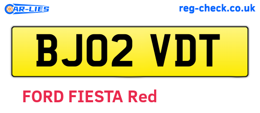 BJ02VDT are the vehicle registration plates.
