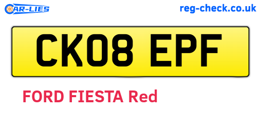 CK08EPF are the vehicle registration plates.