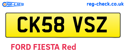 CK58VSZ are the vehicle registration plates.