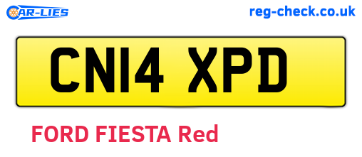 CN14XPD are the vehicle registration plates.