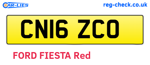 CN16ZCO are the vehicle registration plates.