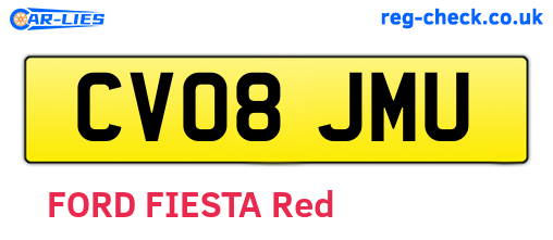 CV08JMU are the vehicle registration plates.