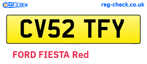 CV52TFY are the vehicle registration plates.